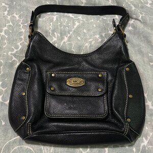 Michael Kors One Strap Black Pebbled Leather Shoulder Bag